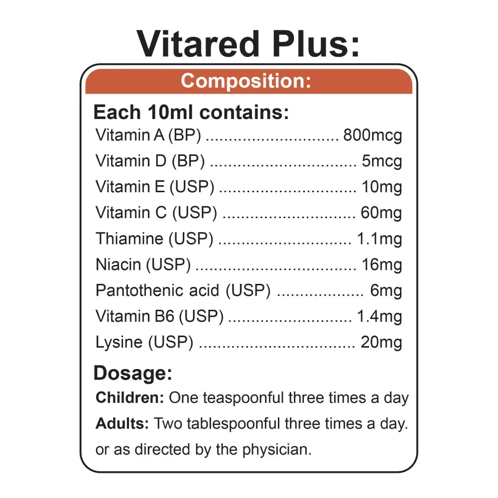 Vitared Plus Syrup - Phlox Pharma